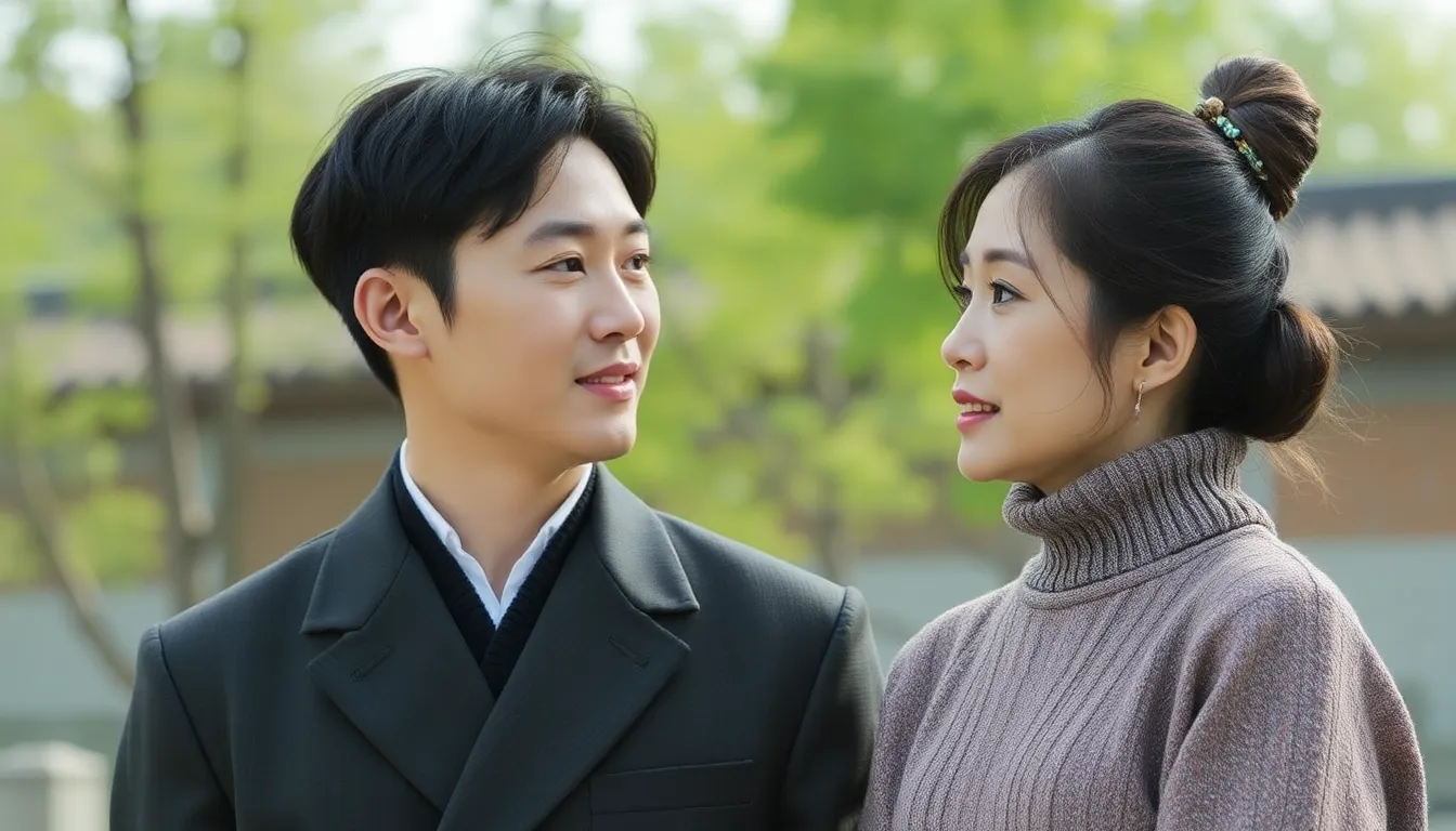 주인공 A와 B 사이의 갈등을 중재하려는 인물 C의 긴장된 표정