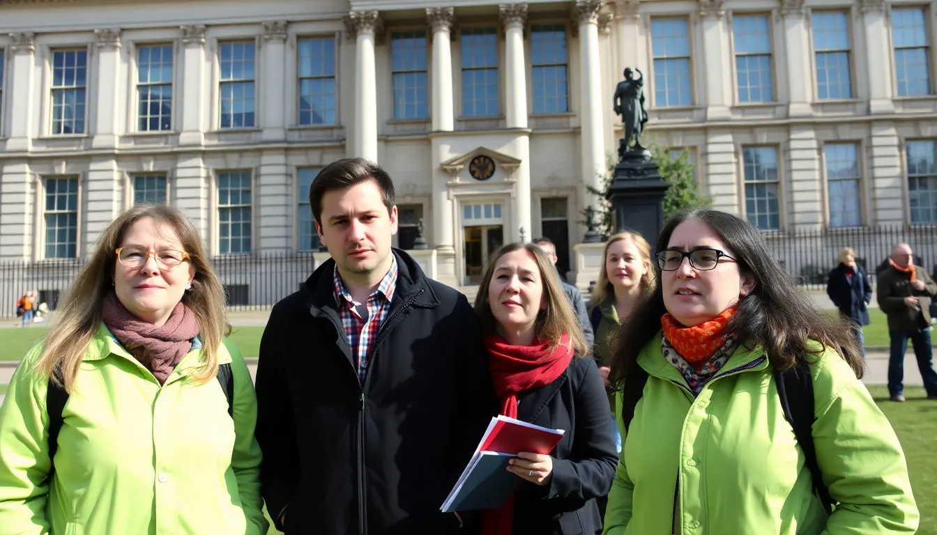 A university campus bustling with students and faculty, highlighting the vital role of academic institutions in research initiatives