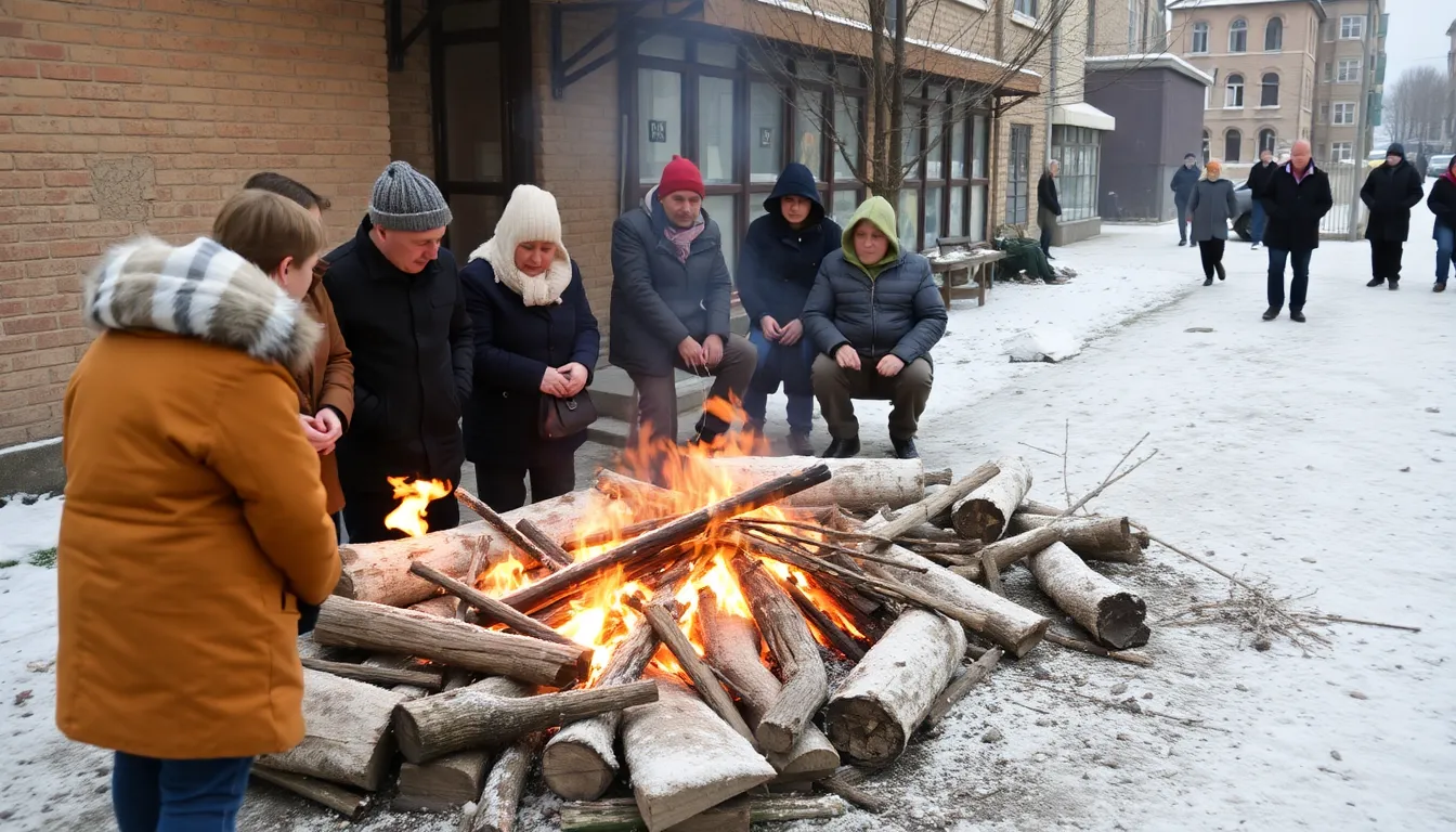 A local NGO distributes blankets and portable heaters to vulnerable families in need, highlighting grassroots efforts to address the heating crisis