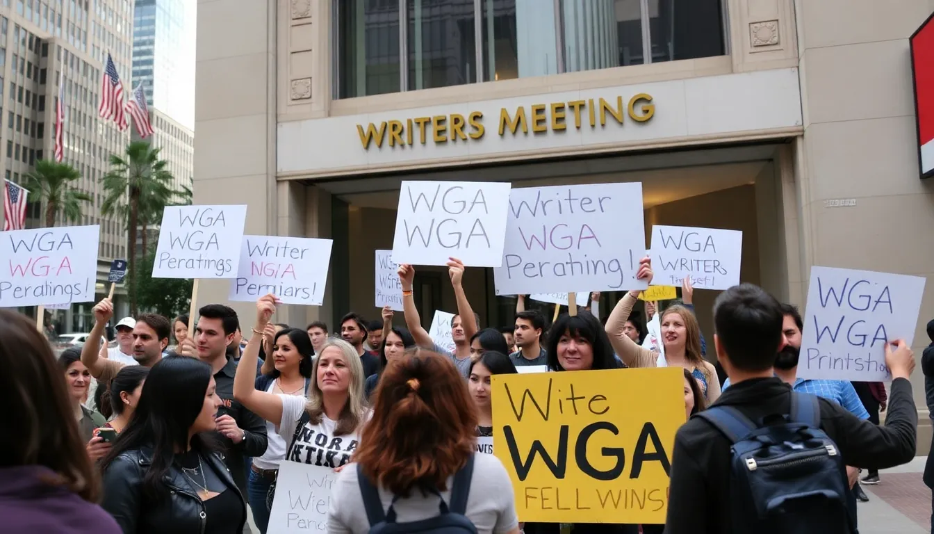 The atmosphere is charged as WGA members express their frustrations over inadequate responses from studio executives regarding their demands