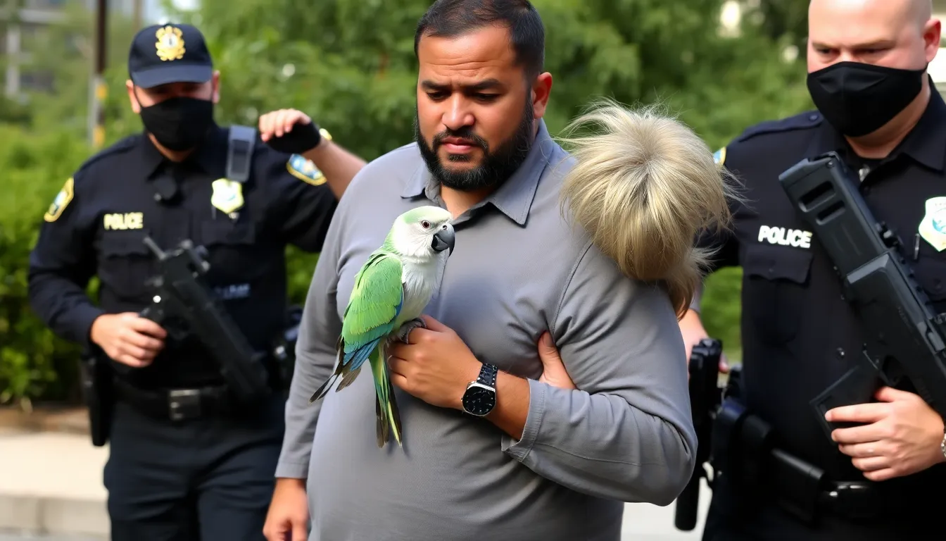 動物愛護団体がセキセイインコの安全を訴えるために声を上げている様子
