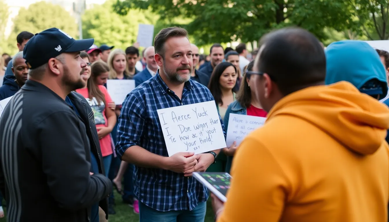 A crowd gathers at a memorial event, holding candles and flowers in tribute to Alex Duong, reflecting the deep impact of his comedic legacy on fans and fellow performers.