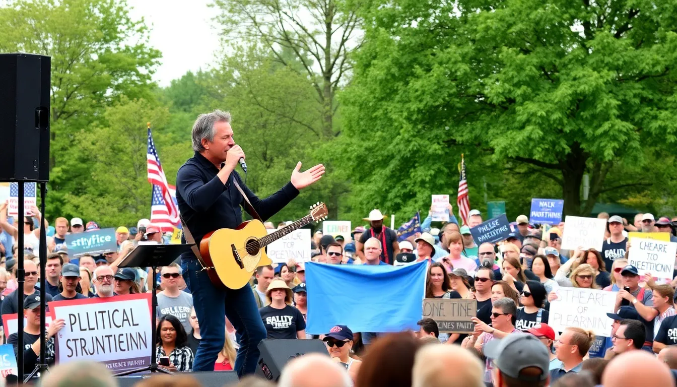Bruce Springsteen confidently speaks to an audience about the importance of addressing political issues in his music as he prepares for his upcoming tour.