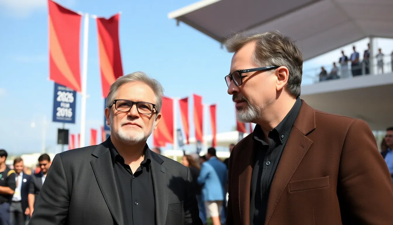 A crowd gathers outside the Cannes Film Festival venue, eagerly discussing the anticipated absence of major Hollywood studios in 2026.