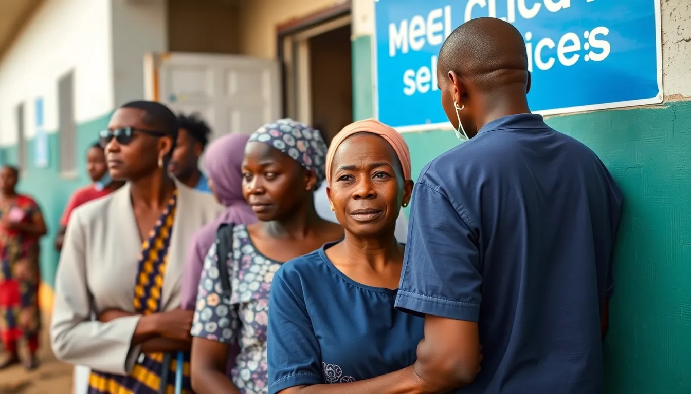 A healthcare worker measures the blood sugar levels of a patient in a clinic, highlighting the urgent need for diabetes awareness and management in Africa.