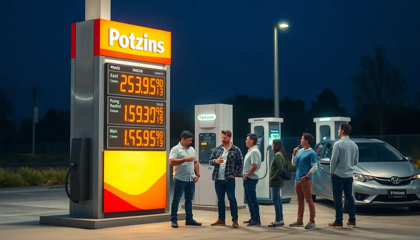 ガソリン価格の上昇に対抗するために、EVへの切り替えを検討する消費者が集まるイベントの様子