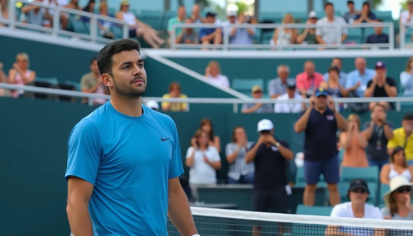 Korda's powerful serve during the match against Alcaraz demonstrates his skill and determination on the court