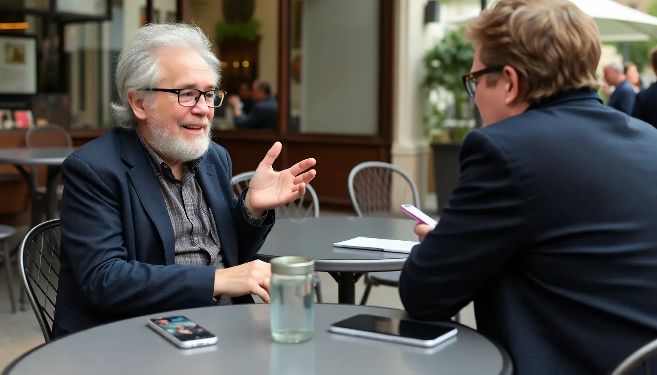 A group of music critics engages in a lively discussion at a panel event, highlighting the challenges and evolution of music journalism in the digital age.