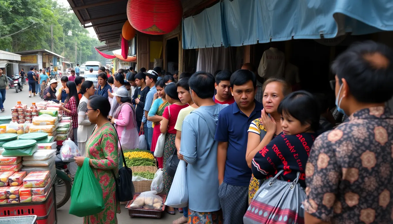 Drivers wait in long lines at a gas station in Myanmar as fuel shortages worsen due to the ongoing conflict in Iran.