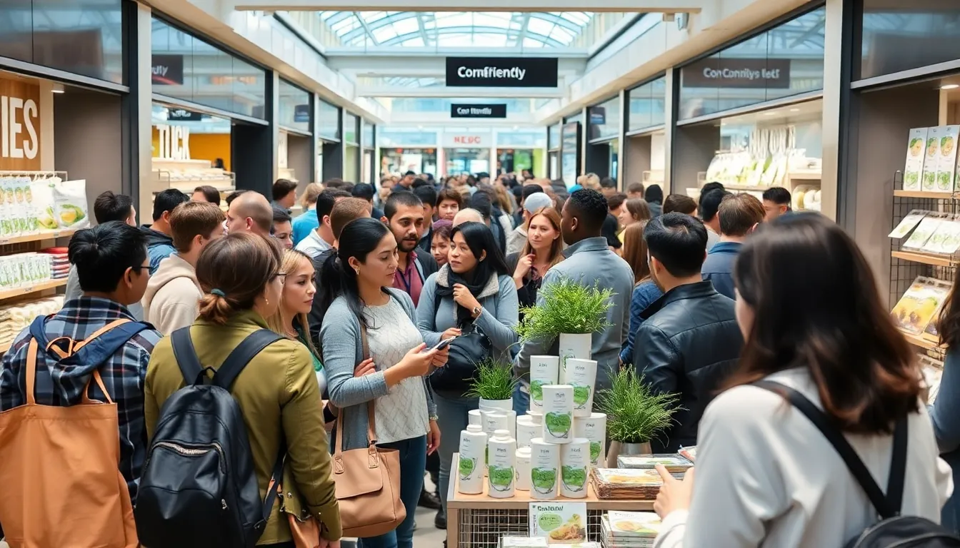 A bustling shopping mall features a diverse crowd enjoying various entertainment options and dining experiences, highlighting the successful adaptation of certain malls to changing consumer preferences.