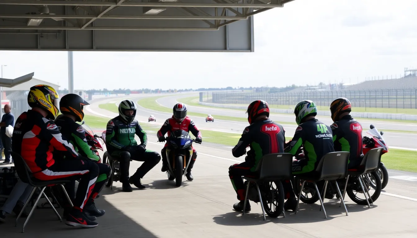 悪天候の中、視界が悪化しながら走行するライダーたちの姿が映し出されたシーン