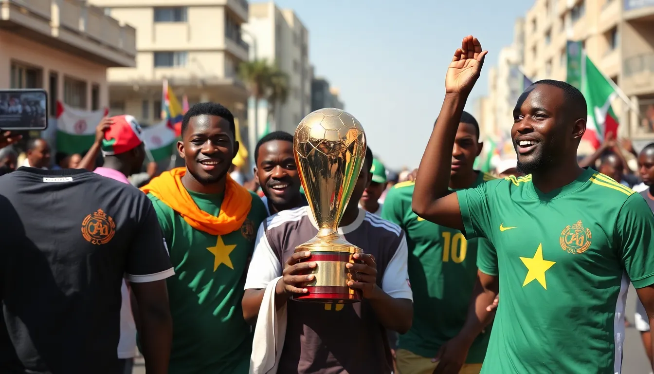 Senegal's Minister of Sports addresses the crowd, emphasizing unity and national pride while acknowledging the ongoing title controversy