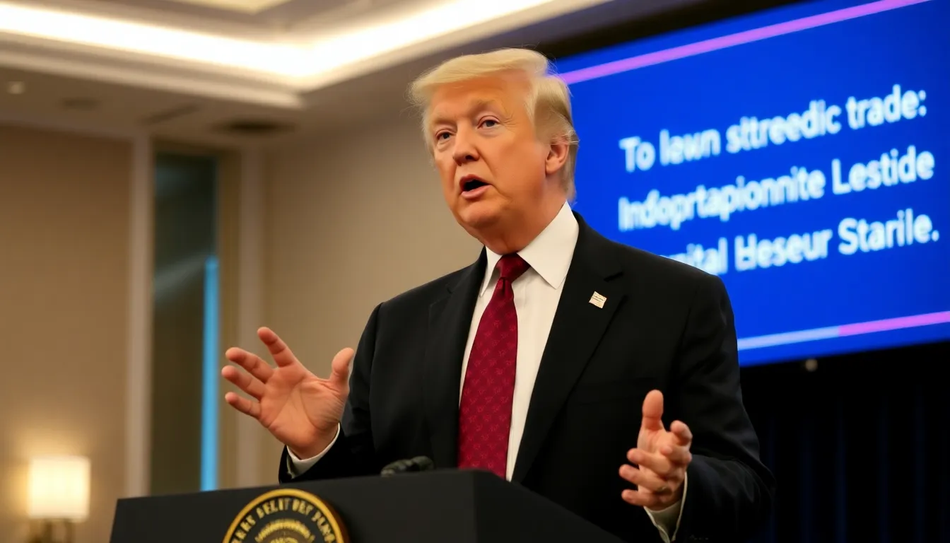 Business leaders analyzing market trends and potential impacts on trade as they navigate the uncertainties brought by Trump's recent statements