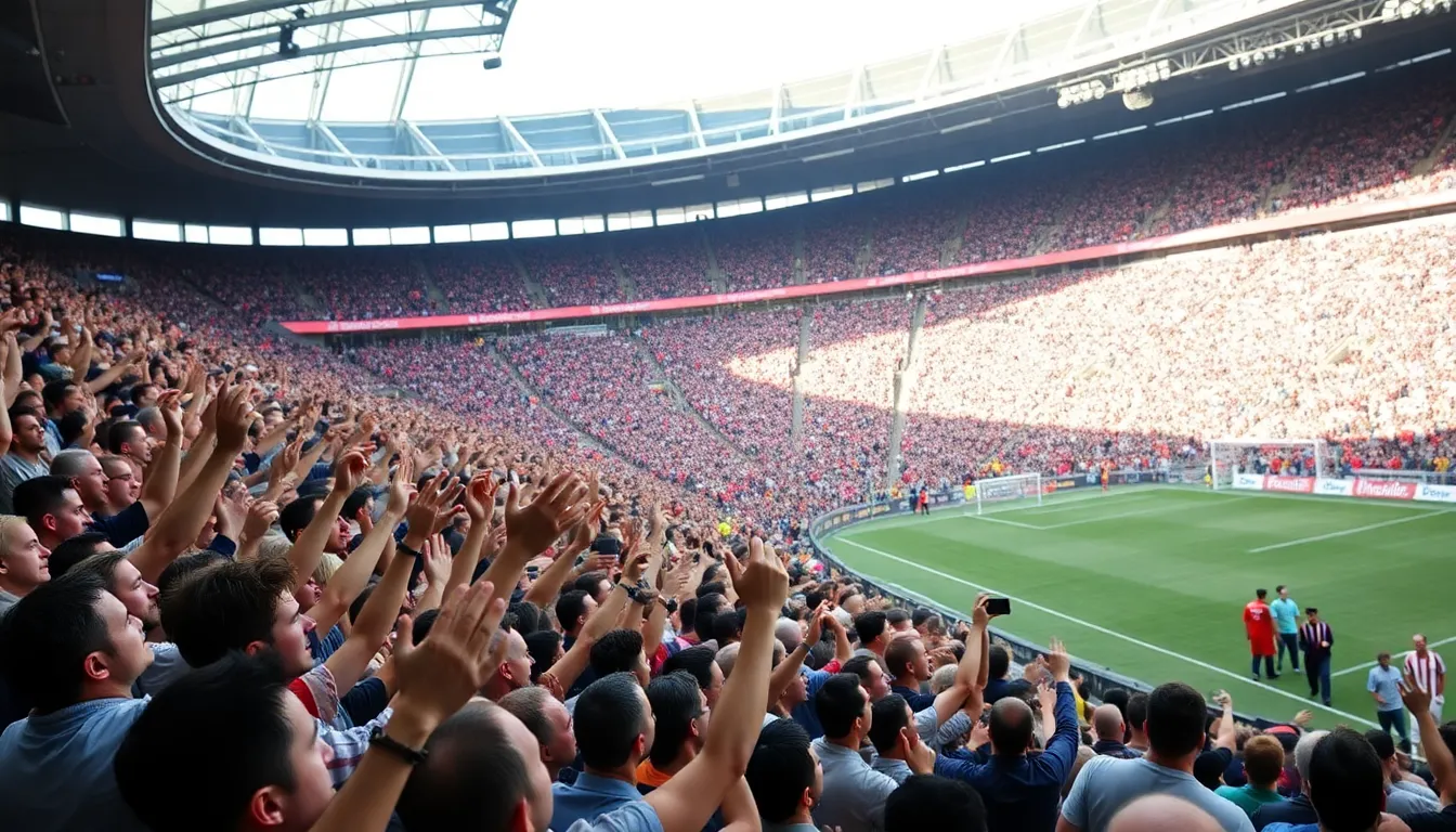 Fans celebrating in the stands, reflecting the passionate support that football generates across communities