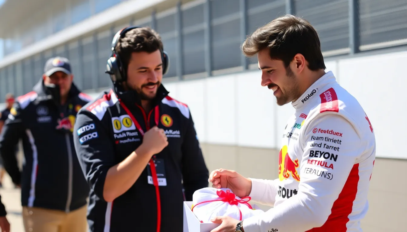 The heartfelt moment as Alonso shares the touching gesture from F1 with fellow drivers, illustrating the camaraderie within the racing community
