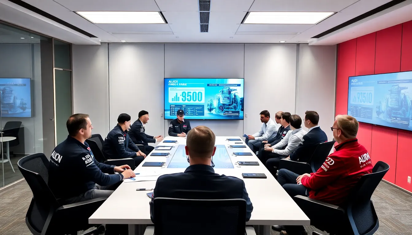 アウディがF1における競争力を維持するために必要なリーダーシップ能力について議論している場面