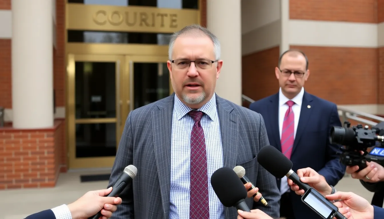 A courtroom scene shows an Australian man seated at a table with his legal team, as he pleads guilty to charges related to the creation of deepfake pornography.
