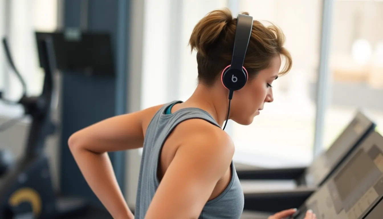 Closeup of the Powerbeats Fit highlighting its advanced features, including improved battery life and seamless integration with Apple devices for a superior workout experience