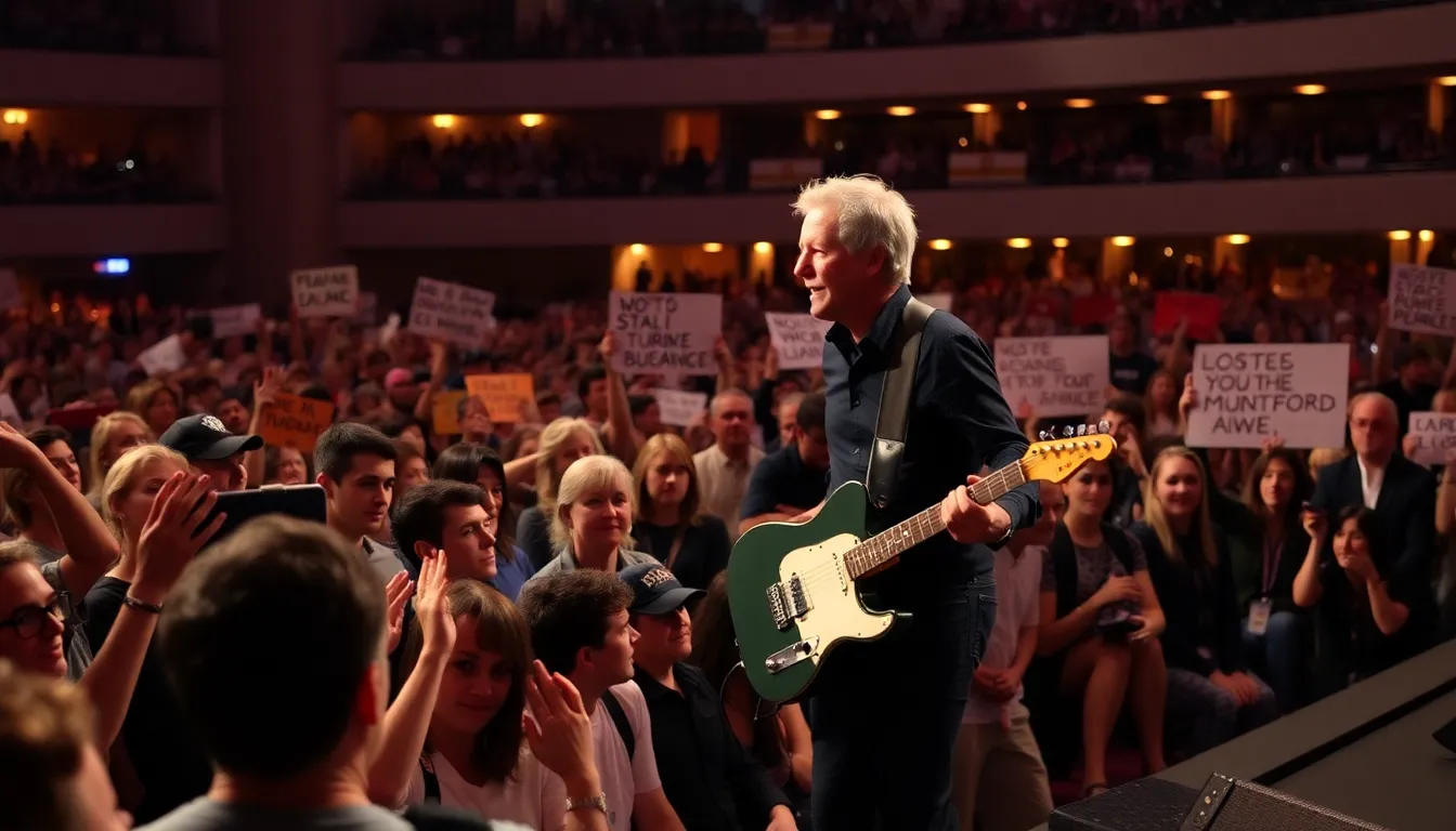 Springsteen shares personal stories between songs, engaging the crowd with reflections on hope and resistance amidst contemporary social issues