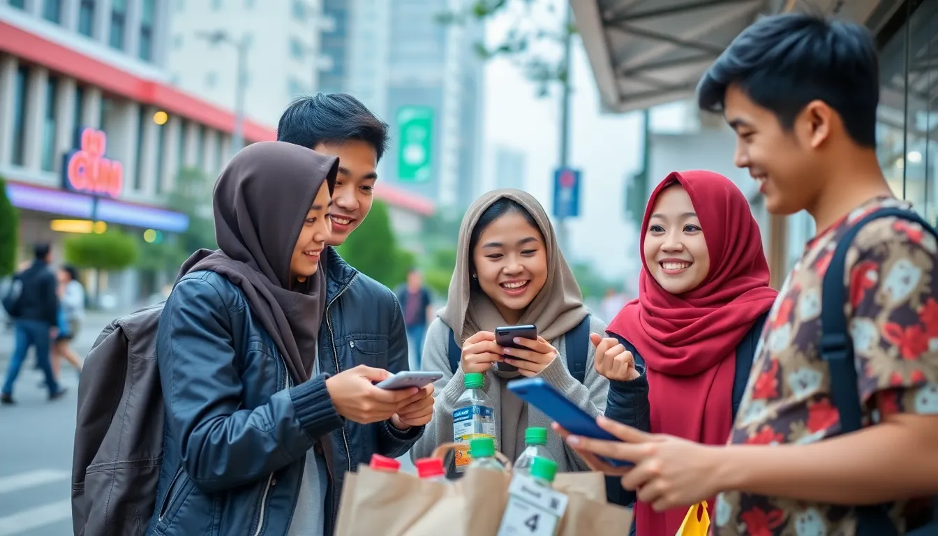 An Indonesian shopping scene where consumers are drawn to competitive pricing and trendy offerings from Chinese brands, illustrating the changing dynamics of the market