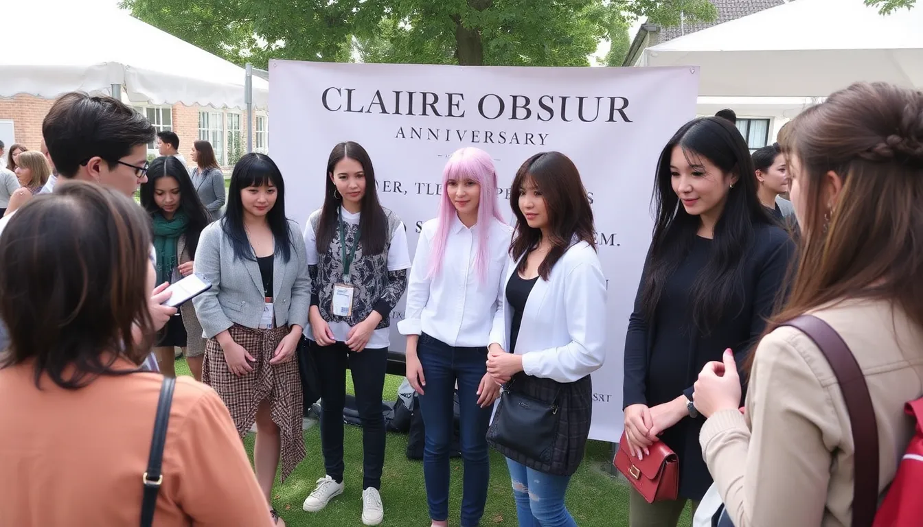 The crew of Clair Obscur Expedition 33 gathers together outdoors, proudly displaying their new hairstyles as they celebrate their oneyear anniversary with smiles and camaraderie.