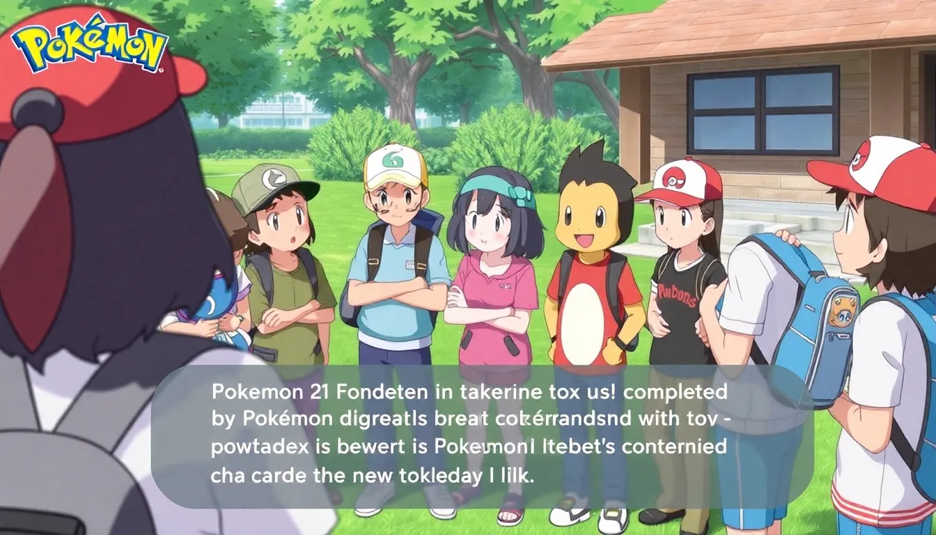 A group of Pokémon trainers enthusiastically discuss their strategies for completing the Legends ZA's Pokédexes at a gaming event, surrounded by colorful banners and merchandise.