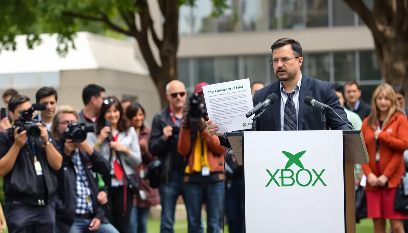A group of excited gamers gathers around an Xbox console, discussing the recent announcement that the Dispatch application will remain uncensored and fully operational.