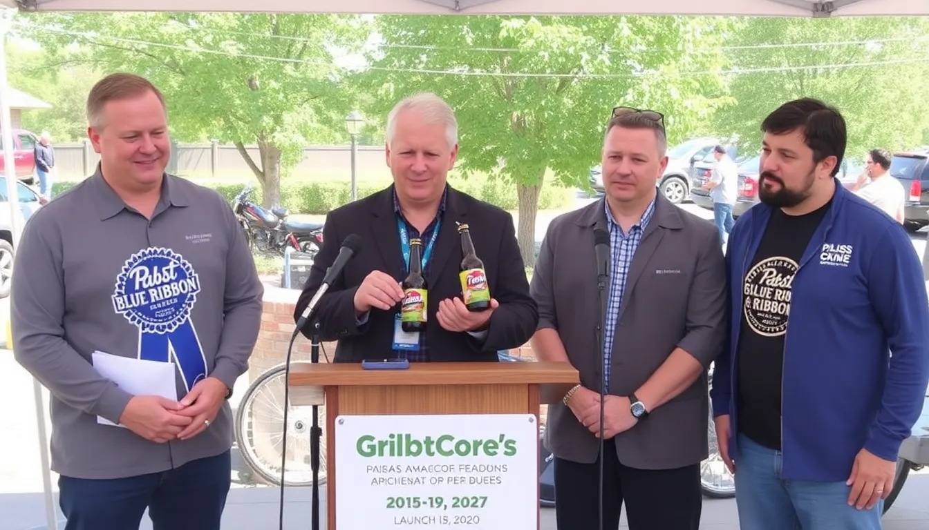 A bustling craft brewery setting, where brewers and consumers engage in discussions about innovative flavors and the evolving landscape of the beverage industry