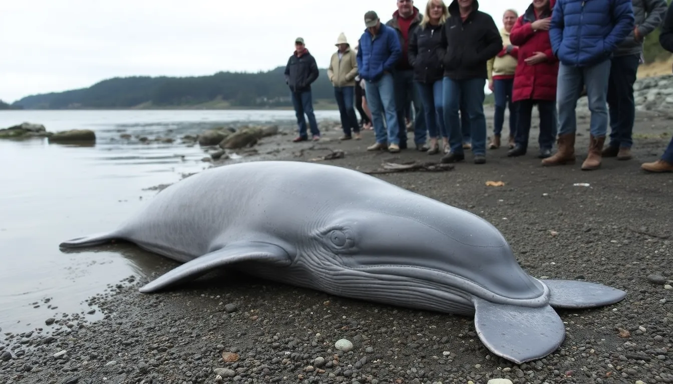 地元の漁業コミュニティがクジラの死亡が漁業資源に与える影響について懸念を示している場面