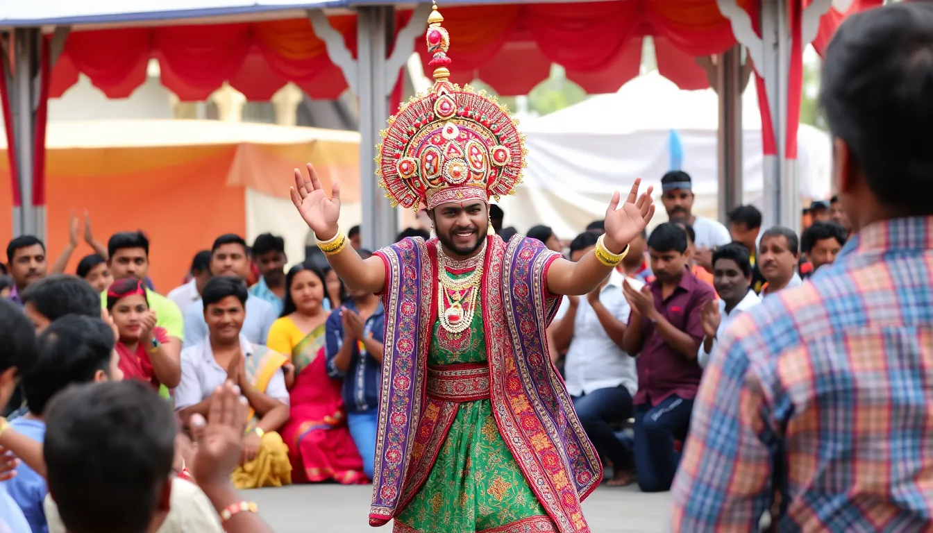 A scene from a contemporary play that explores themes of gender identity and sexual orientation, highlighting the evolving representation of LGBTQ+ narratives in Indian theater