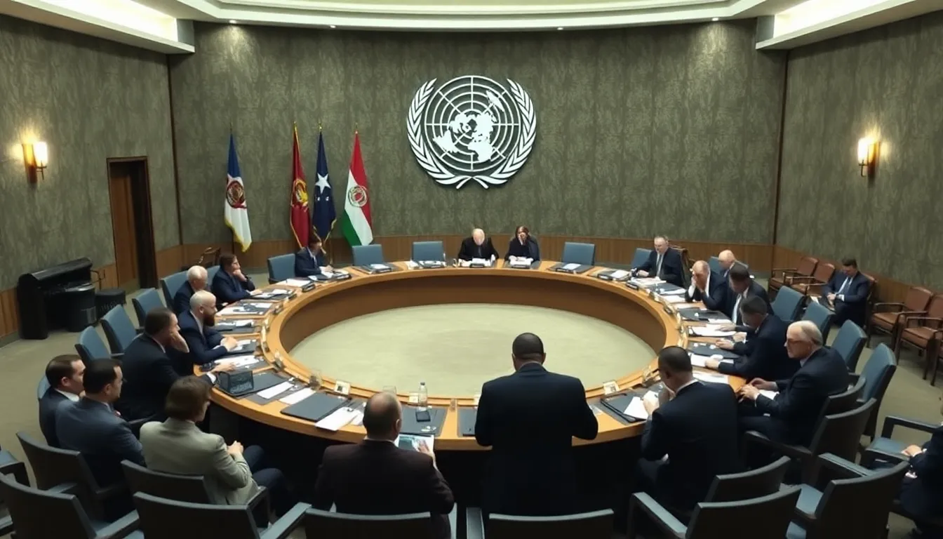 Delegates at the United Nations Security Council engage in heated discussions over proposals for military intervention in the Strait of Hormuz amid rising geopolitical tensions.