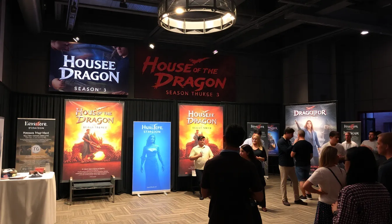 Fans gather at a promotional event celebrating the launch of the Dragonfire mobile game, eagerly discussing its connection to the upcoming season of House of the Dragon.