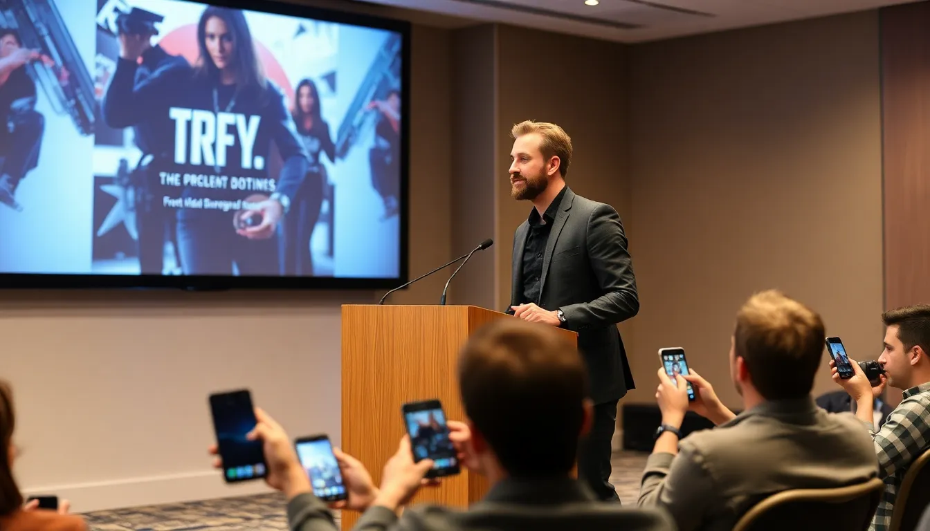 Baker engages with fans at a convention, sharing insights about the intersection of storytelling and game development, inspiring aspiring creators