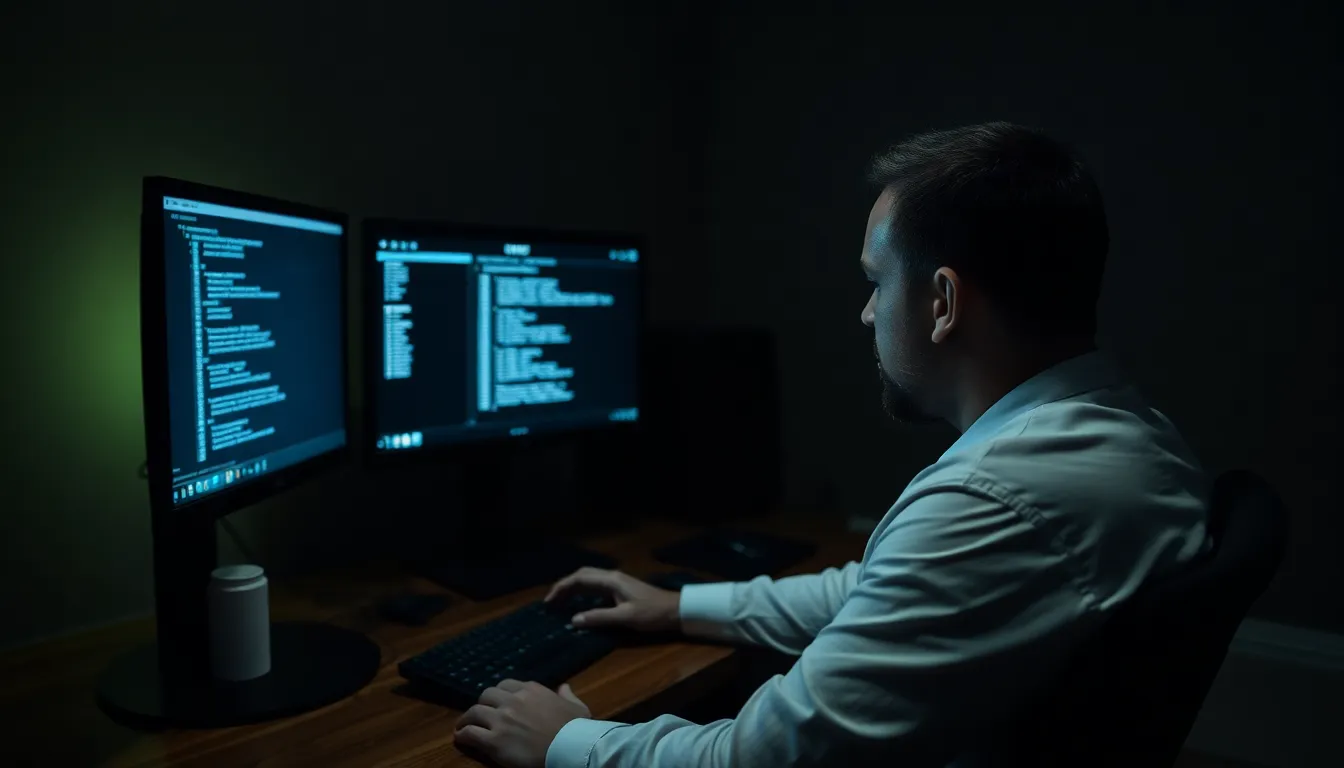 a bustling urban area, a group of individuals gathers around a table cluttered with smartphones and laptops, discussing the implications of online drug markets while a news report about the digital drug trade plays in the background.