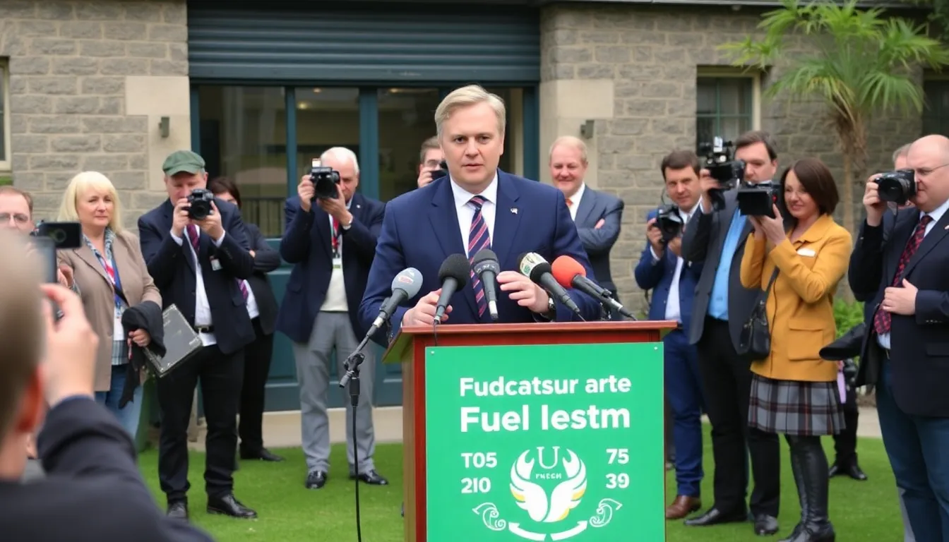 A group of protestors holding signs expressing their frustrations over increasing fuel prices and the cost of living in Ireland