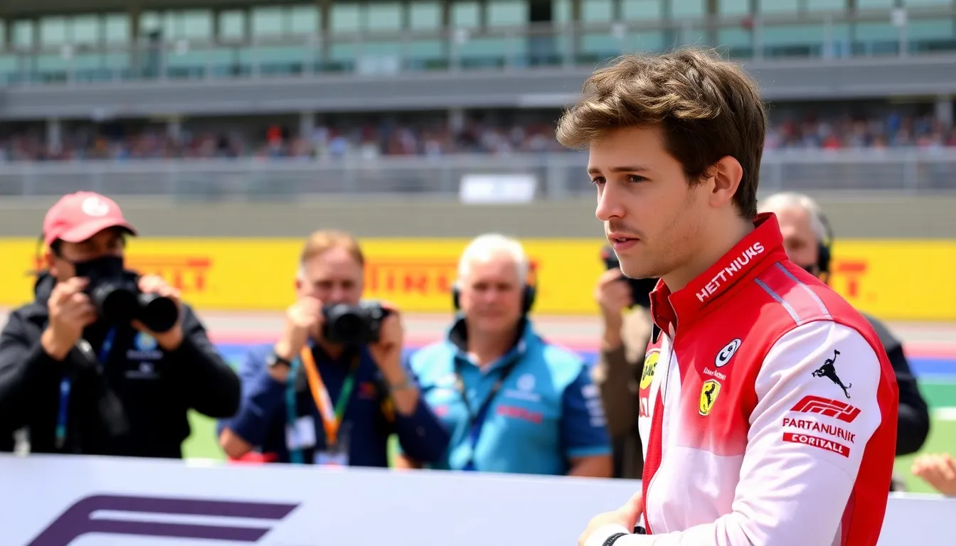 Lando Norris speaks passionately during an interview about the influential figures who have shaped his racing career, with a backdrop of McLaren branding visible behind him.