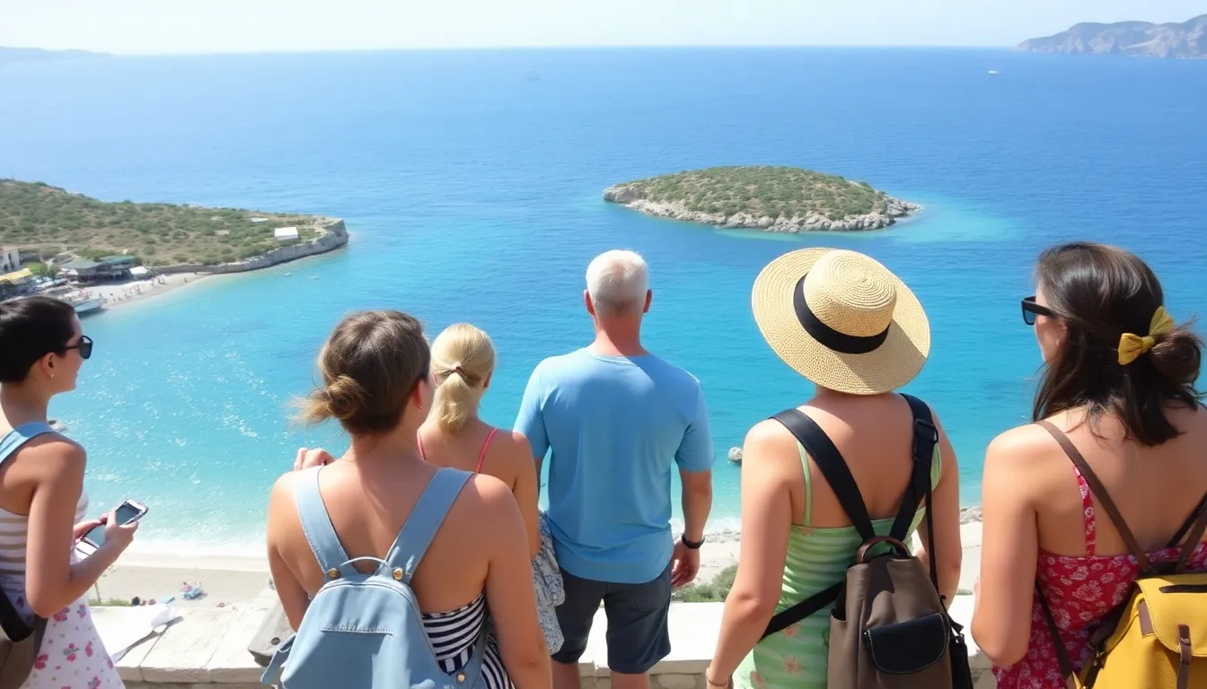 ギリシャの島々が観光名所として賑わいを見せている光景