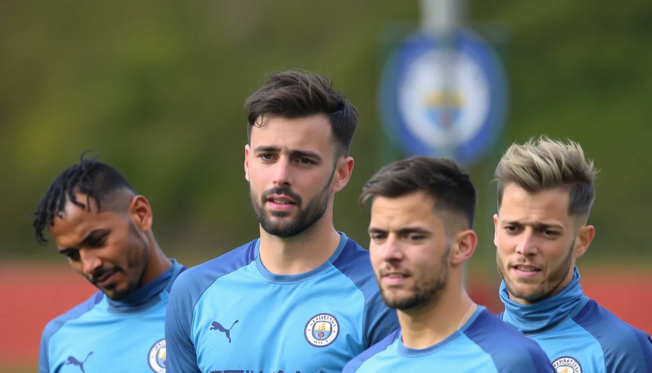 Pep Guardiola discussing strategies with his coaching staff to manage player fatigue and performance