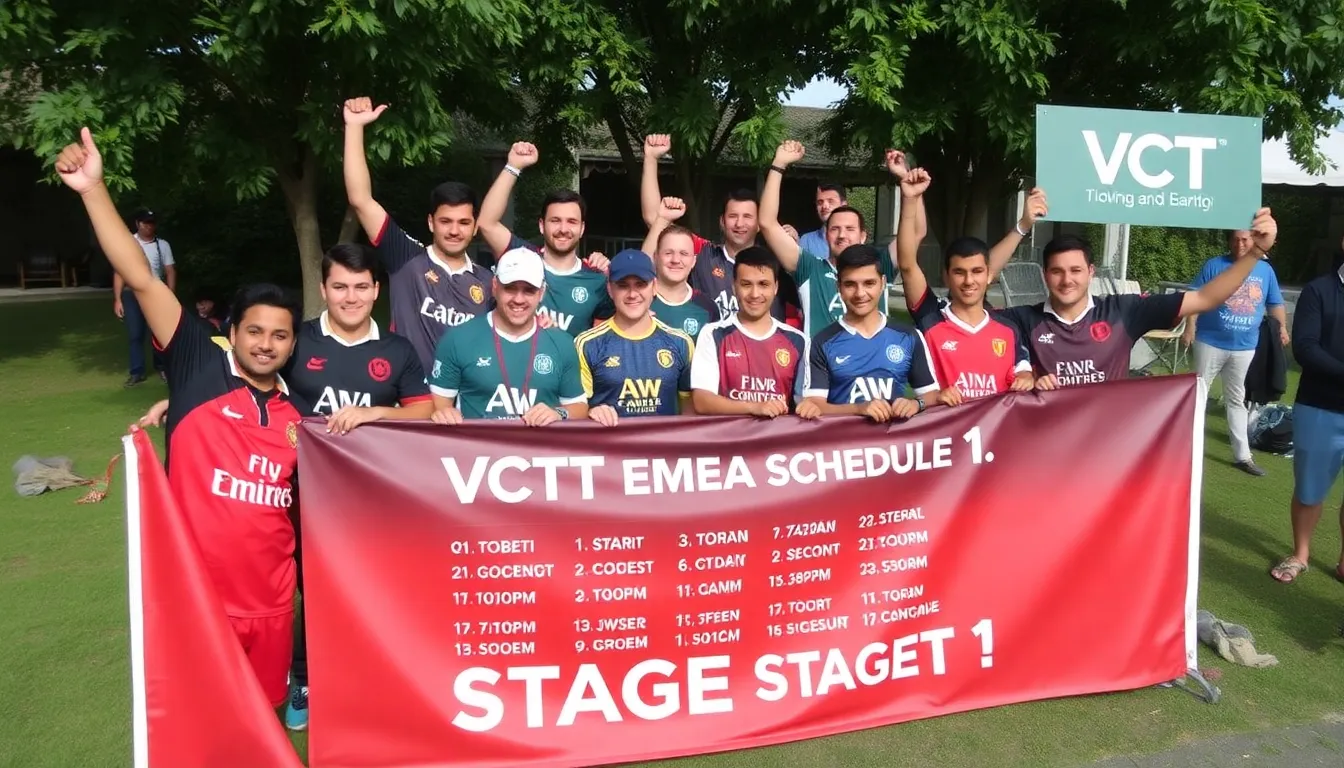 Fans eagerly watching the live broadcast of matches, capturing the excitement and engagement surrounding the VCT EMEA Stage 1 event