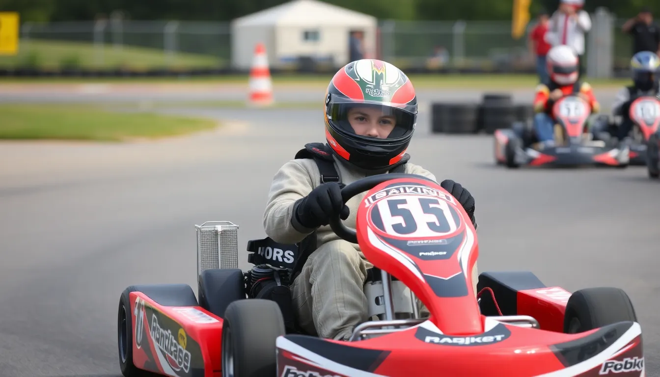 A group of aspiring racers from diverse backgrounds participating in a grassroots karting program, highlighting the sport's commitment to inclusivity