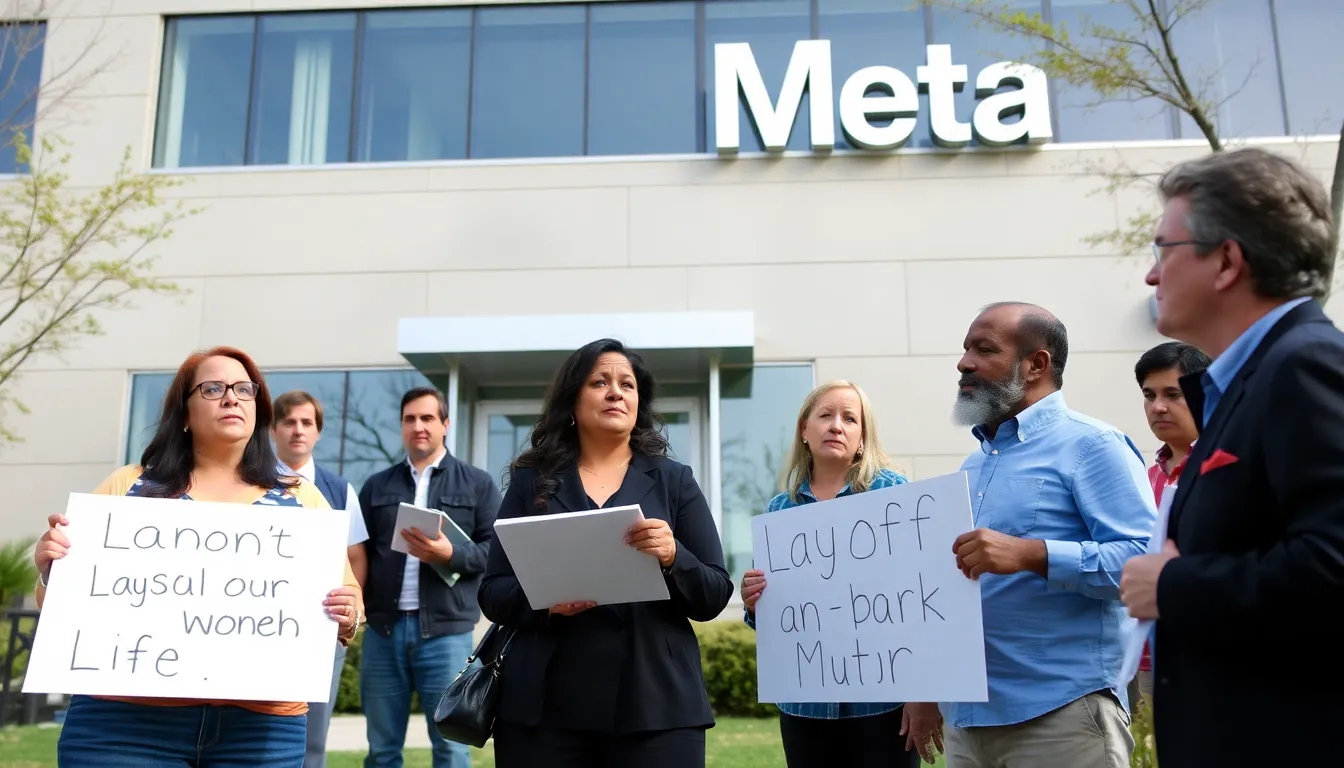 A bustling Silicon Valley office reflects the vibrant yet uncertain atmosphere as Meta's workforce braces for upcoming changes