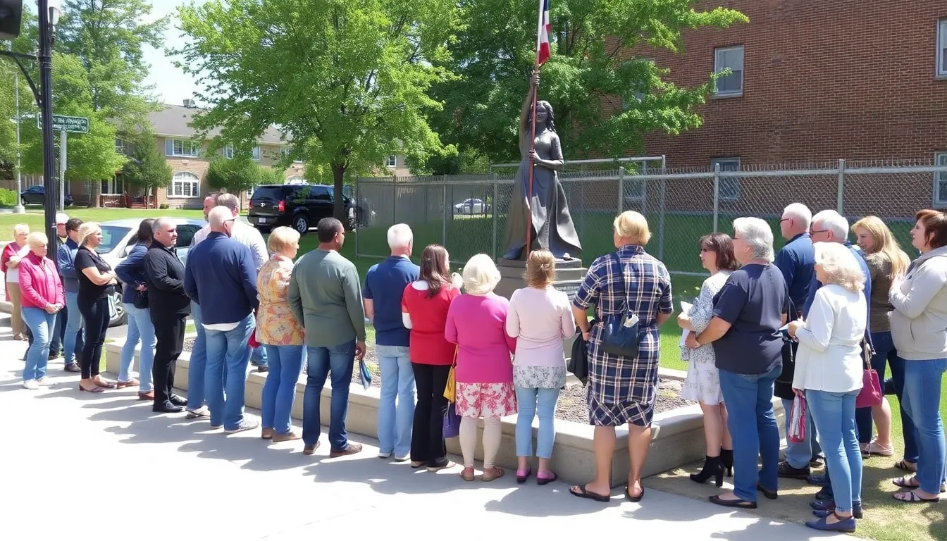 The Princess Mishawaka statue, partially covered in scaffolding, stands in Central Park as restoration efforts are underway to preserve its historical significance.