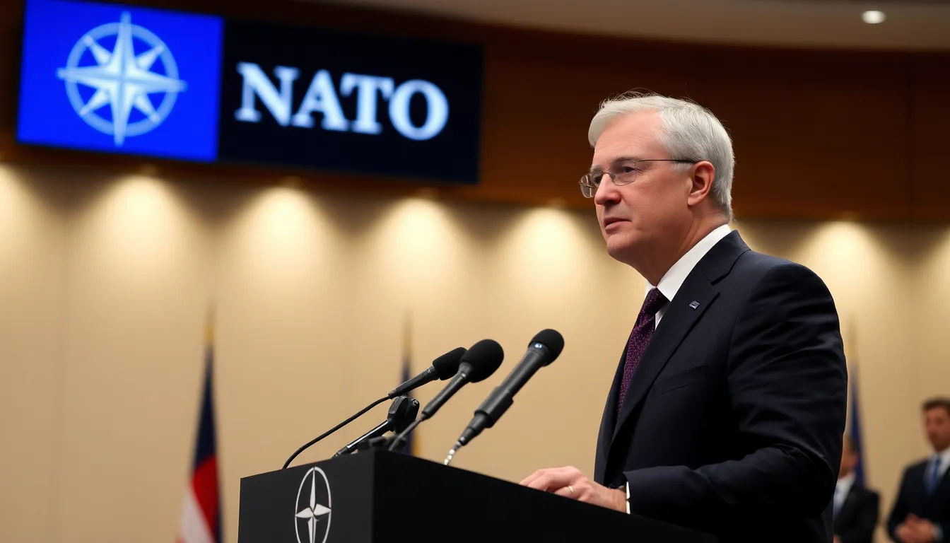 NATO SecretaryGeneral Jens Stoltenberg addresses reporters during a press conference in Brussels, emphasizing the alliance's commitment to unity and the importance of dialogue amid rising tensions regarding Spain's membership.