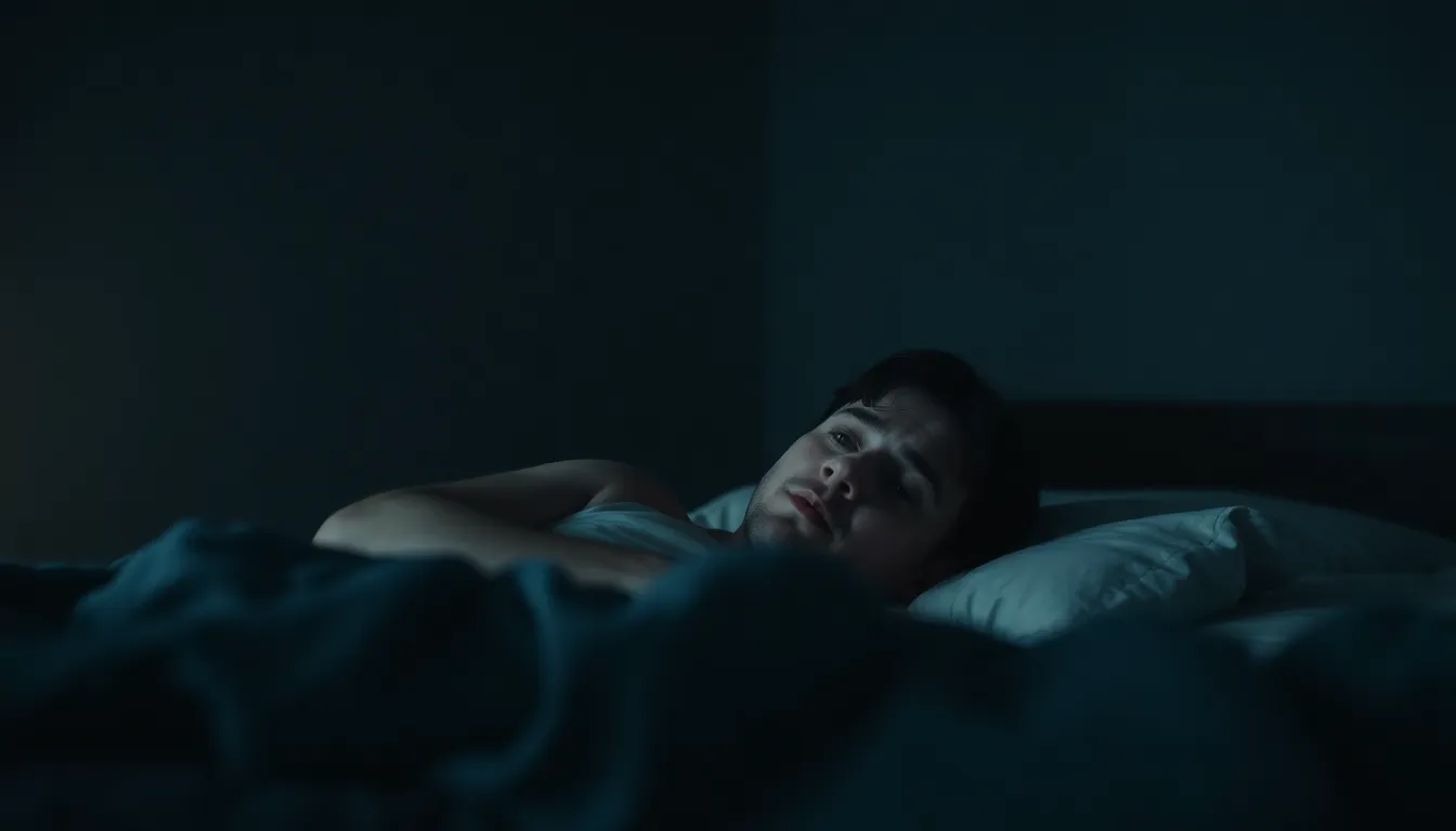 An individual sitting at a desk surrounded by electronic devices, reflecting the impact of excessive screen time on nighttime anxiety and sleep disruption