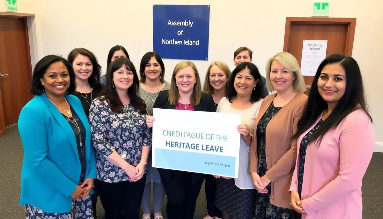 Advocates holding a banner in support of the miscarriage leave legislation, showcasing their commitment to women's rights and health