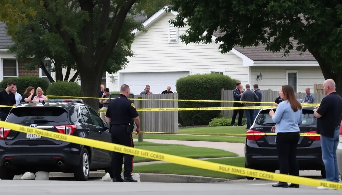 Law enforcement officials escort a handcuffed man to a police vehicle outside a suburban home, following his arrest for attempted murder related to an attack on the residence of OpenAI's CEO, Sam Altman.