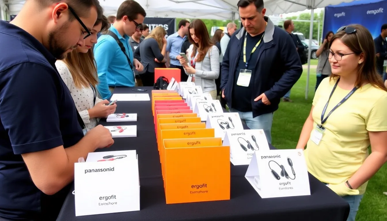 A closeup view reveals the earbuds' comfortable fit and highquality materials, emphasizing their appeal to audio enthusiasts and casual listeners alike