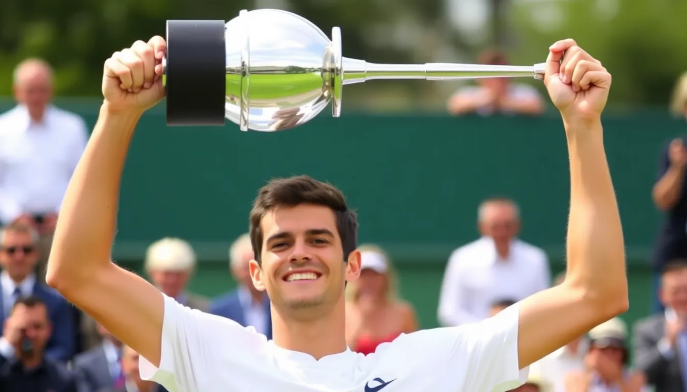 The crowd erupts in applause as Sinner raises his arms in triumph, marking a historic moment in tennis history and signaling his emergence as a new star in the sport