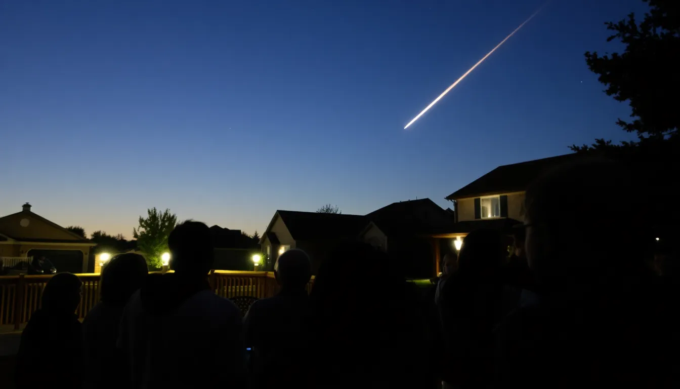A bright, glowing object streaking across the night sky, displaying characteristics typical of a meteorite