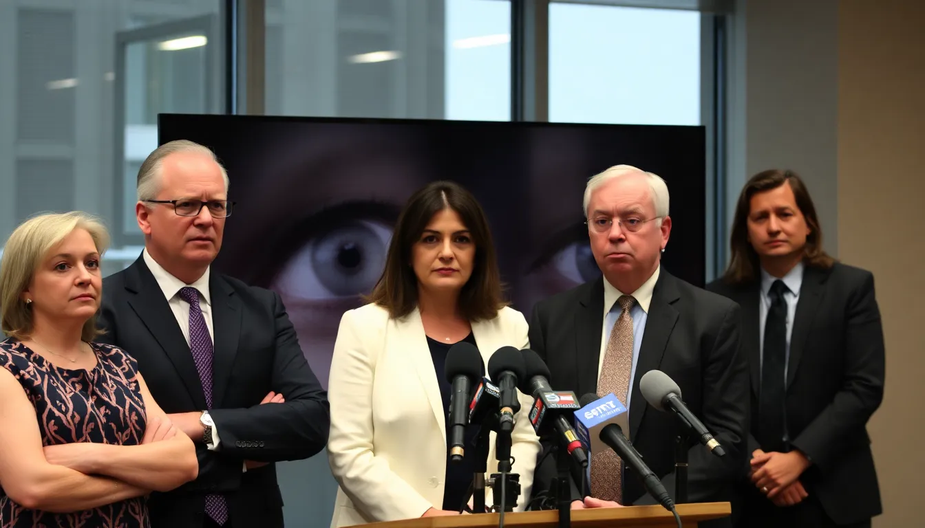 A group of concerned parents attends a community meeting to discuss the rising incidents of online sextortion targeting children in the UK.